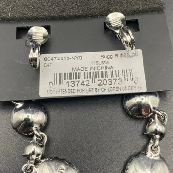 NWT Givenchy Clip Earrings Crystal Halo Set 2.5" Drop Silver Tone Bridal Pageant - Picture 7 of 7